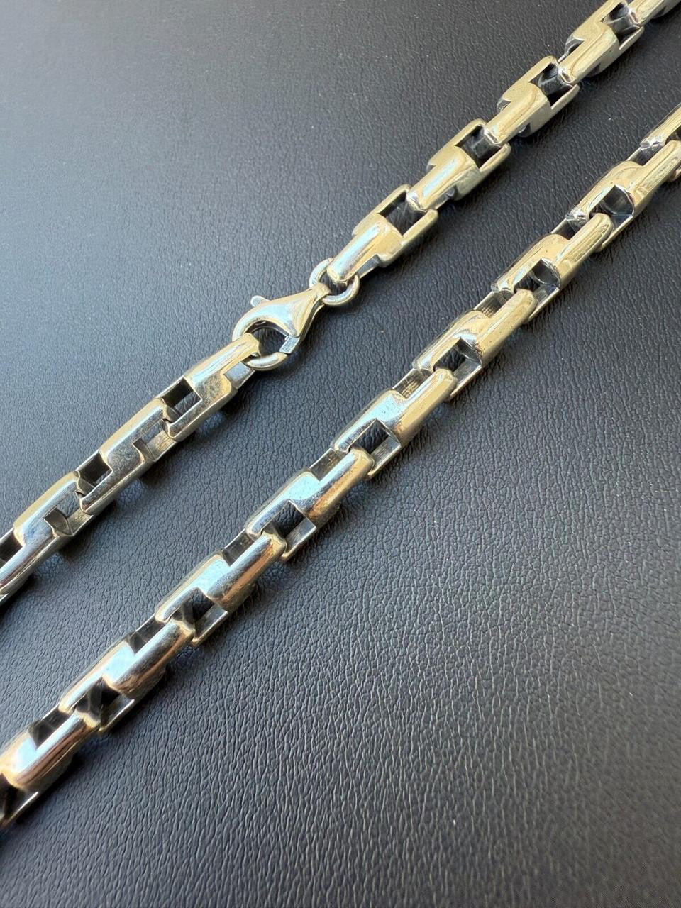 Bullet Rolo Chain Necklace - Oxidized 925 Sterling Silver - 18"-28" - 6mm
