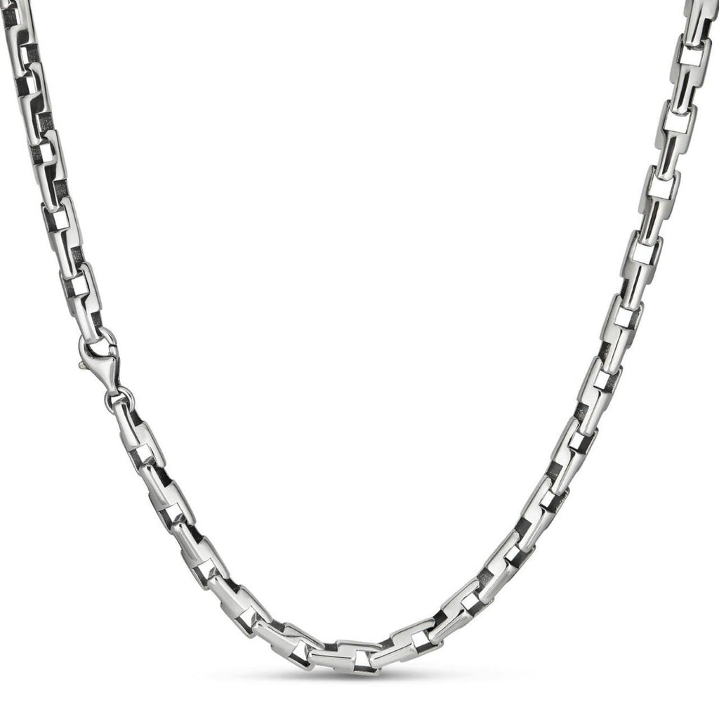 Bullet Rolo Chain Necklace - Oxidized 925 Sterling Silver - 18"-28" - 6mm