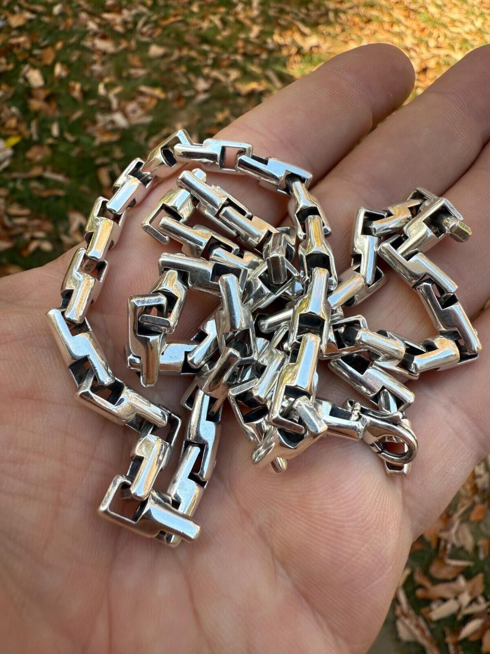 Bullet Rolo Chain Necklace - Oxidized 925 Sterling Silver - 18"-28" - 6mm