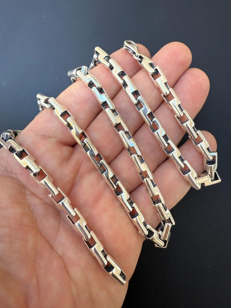 Bullet Rolo Chain Necklace - Oxidized 925 Sterling Silver - 18"-28" - 6mm