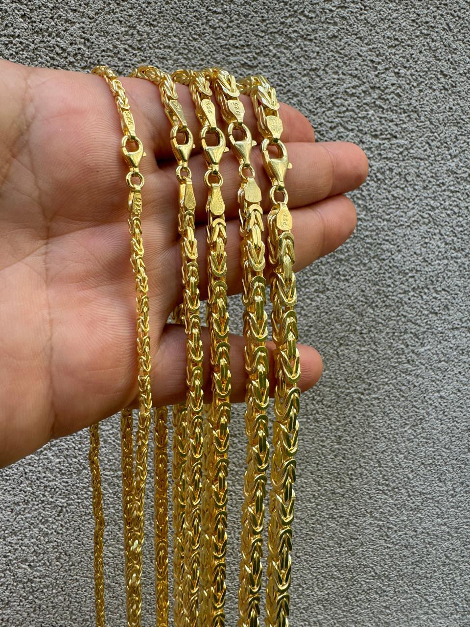 Byzantine Link Chain Necklace - 14k Gold Vermeil 925 Sterling Silver - 18"-30" - 2.5mm-6mm