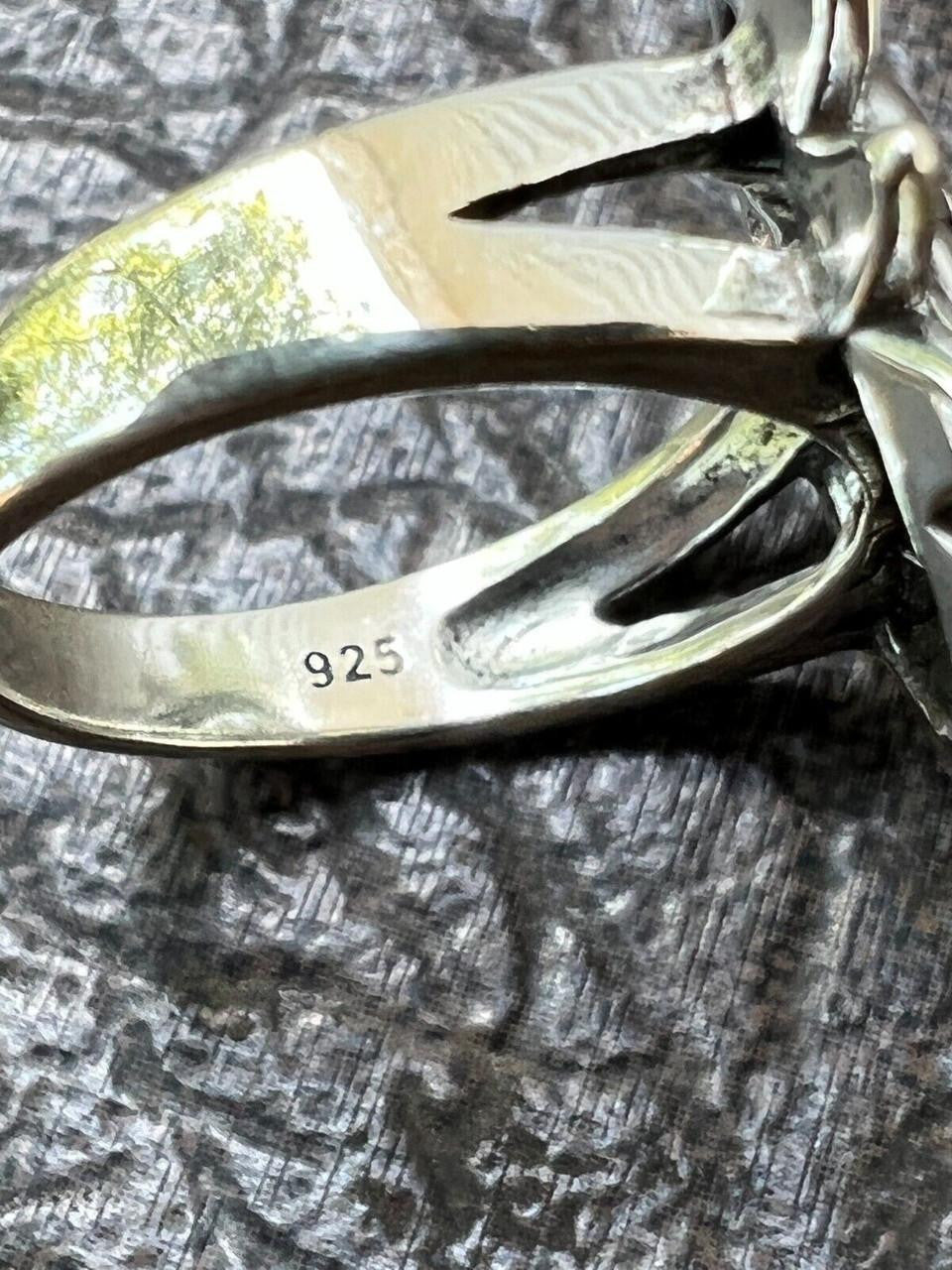 Cross On Anchor Ring - 925 Silver Oxidized - Plain