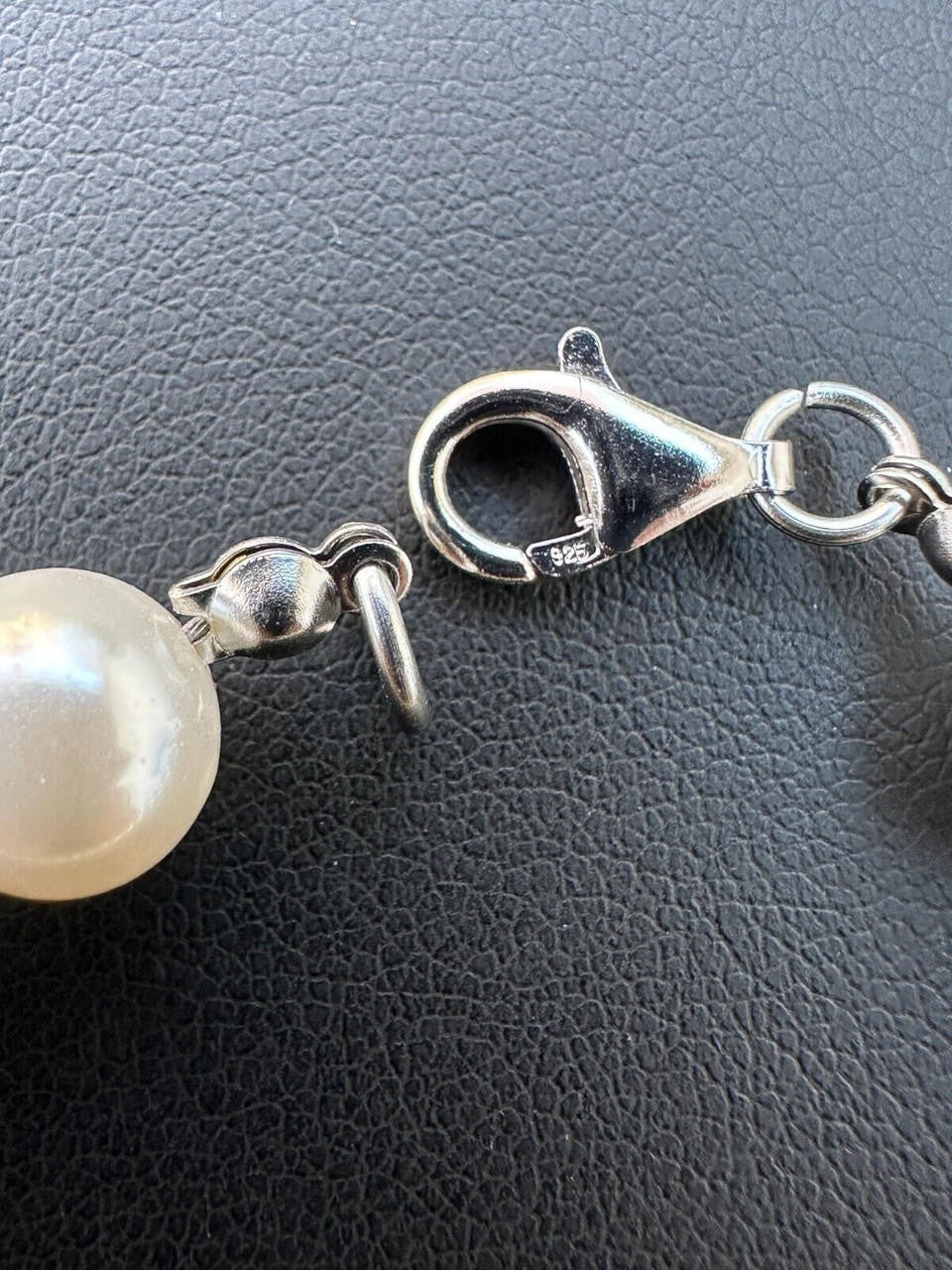 Cultured Pearl Chain Bracelet - 925 Silver - 6"-8.5" - 4mm-10mm