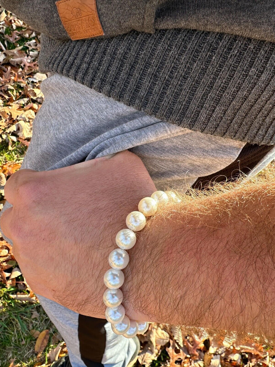 Cultured Pearl Chain Bracelet - 925 Silver - 6"-8.5" - 4mm-10mm