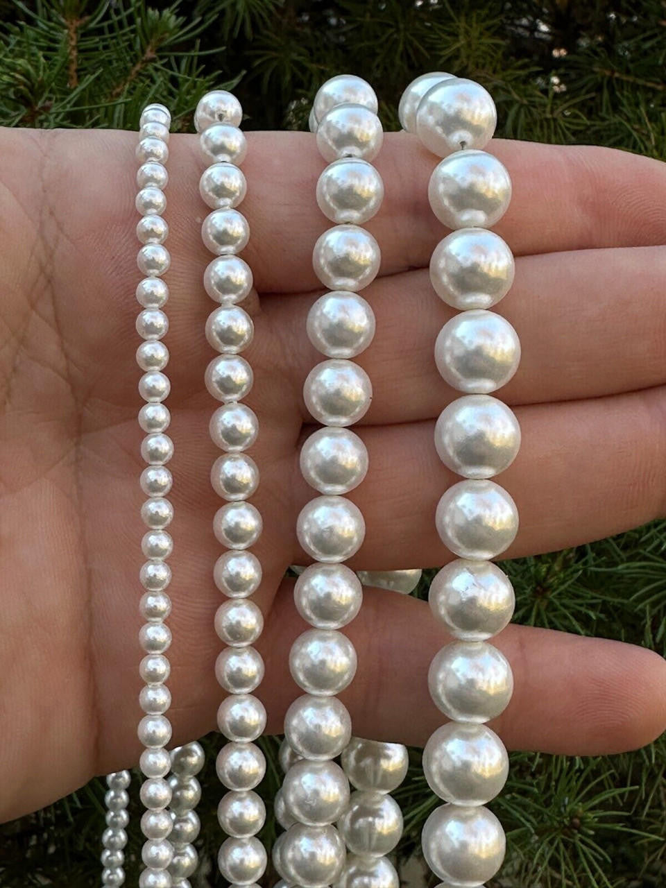 Cultured Pearl Chain Bracelet - 925 Silver - 6"-8.5" - 4mm-10mm