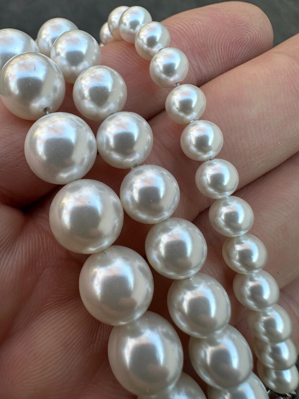 Cultured Pearl Chain Bracelet - 925 Silver - 6"-8.5" - 4mm-10mm