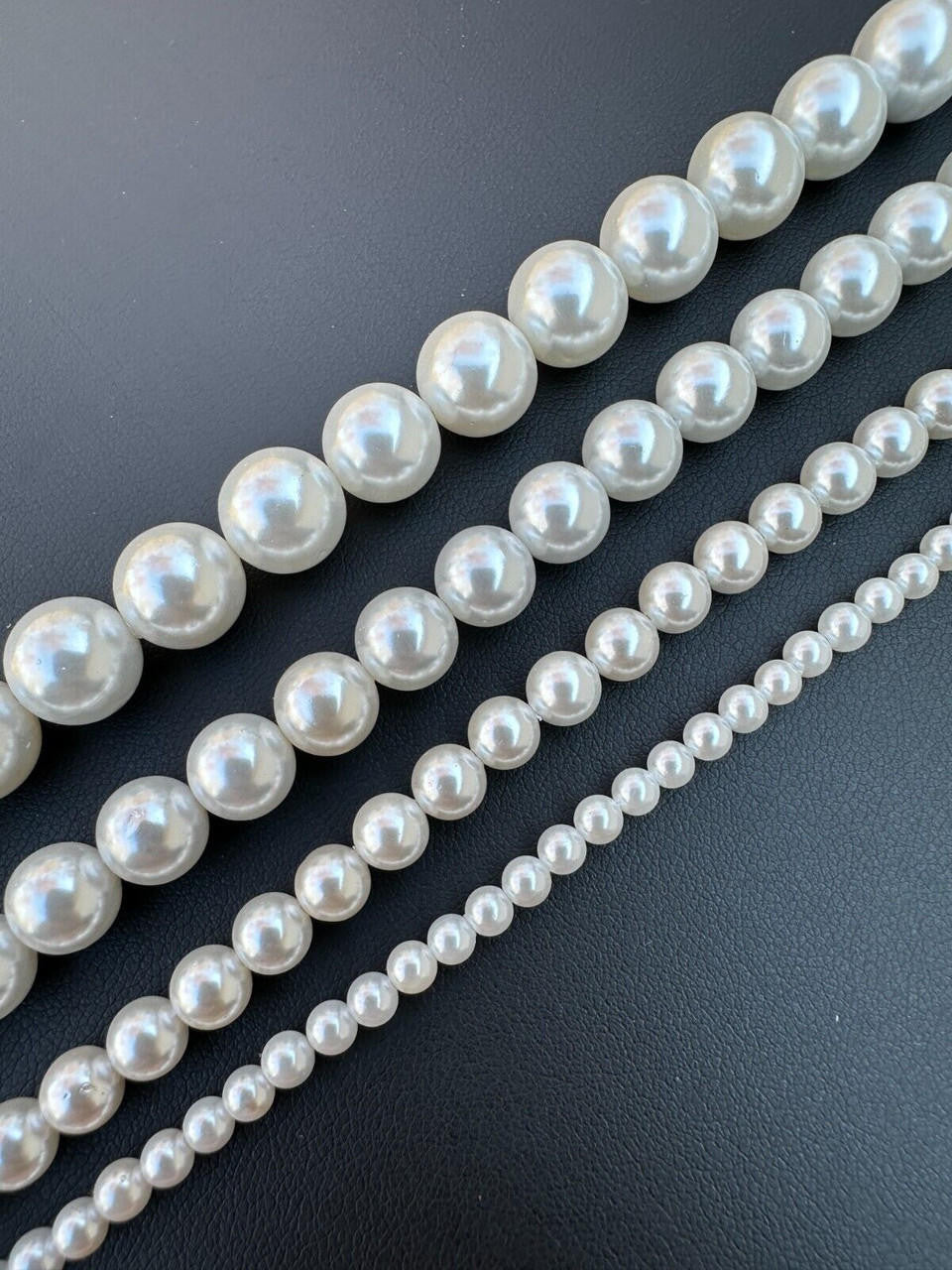 Cultured Pearl Chain Bracelet - 925 Silver - 6"-8.5" - 4mm-10mm