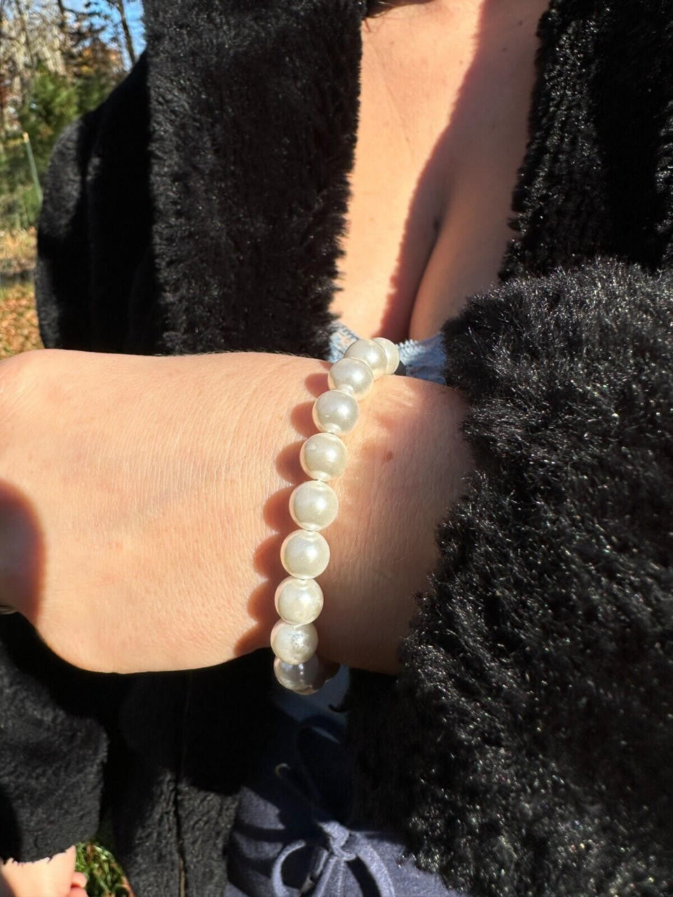 Cultured Pearl Chain Bracelet - 925 Silver - 6"-8.5" - 4mm-10mm