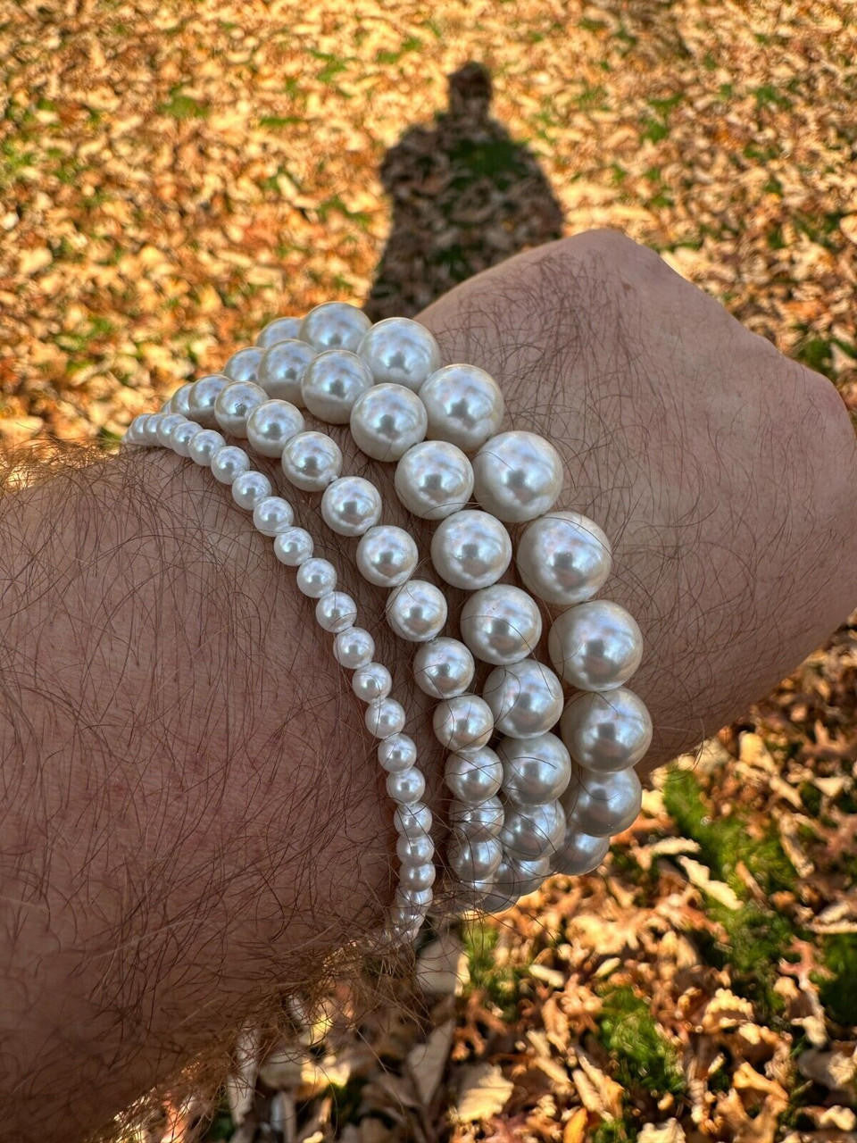 Cultured Pearl Chain Bracelet - 925 Silver - 6"-8.5" - 4mm-10mm