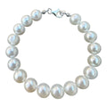 Cultured Pearl Chain Bracelet - 925 Silver - 6"-8.5" - 4mm-10mm