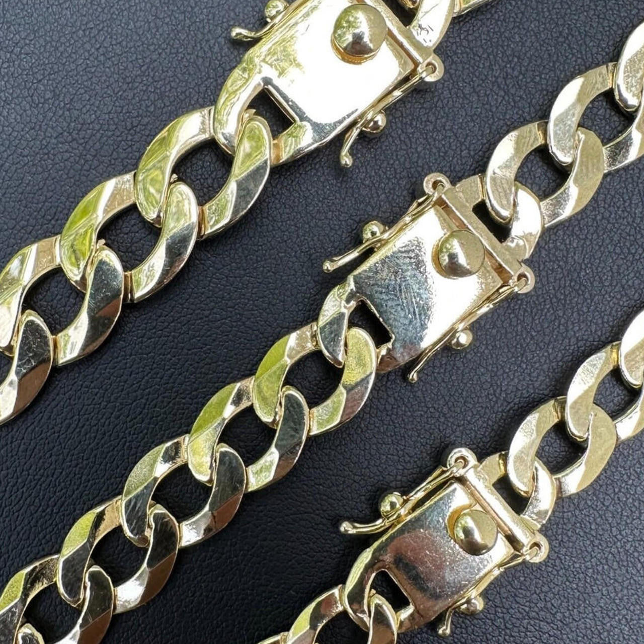 Curb Cuban Link Chain Necklace Or Bracelet W. Box Lock - 14k Gold Vermeil 925 Sterling Silver - 7"-30" - 9.5mm-13mm