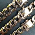 Curb Cuban Link Chain Necklace Or Bracelet W. Box Lock - 14k Rose Gold Vermeil 925 Sterling Silver - 7"-30" - 9.5mm-13mm