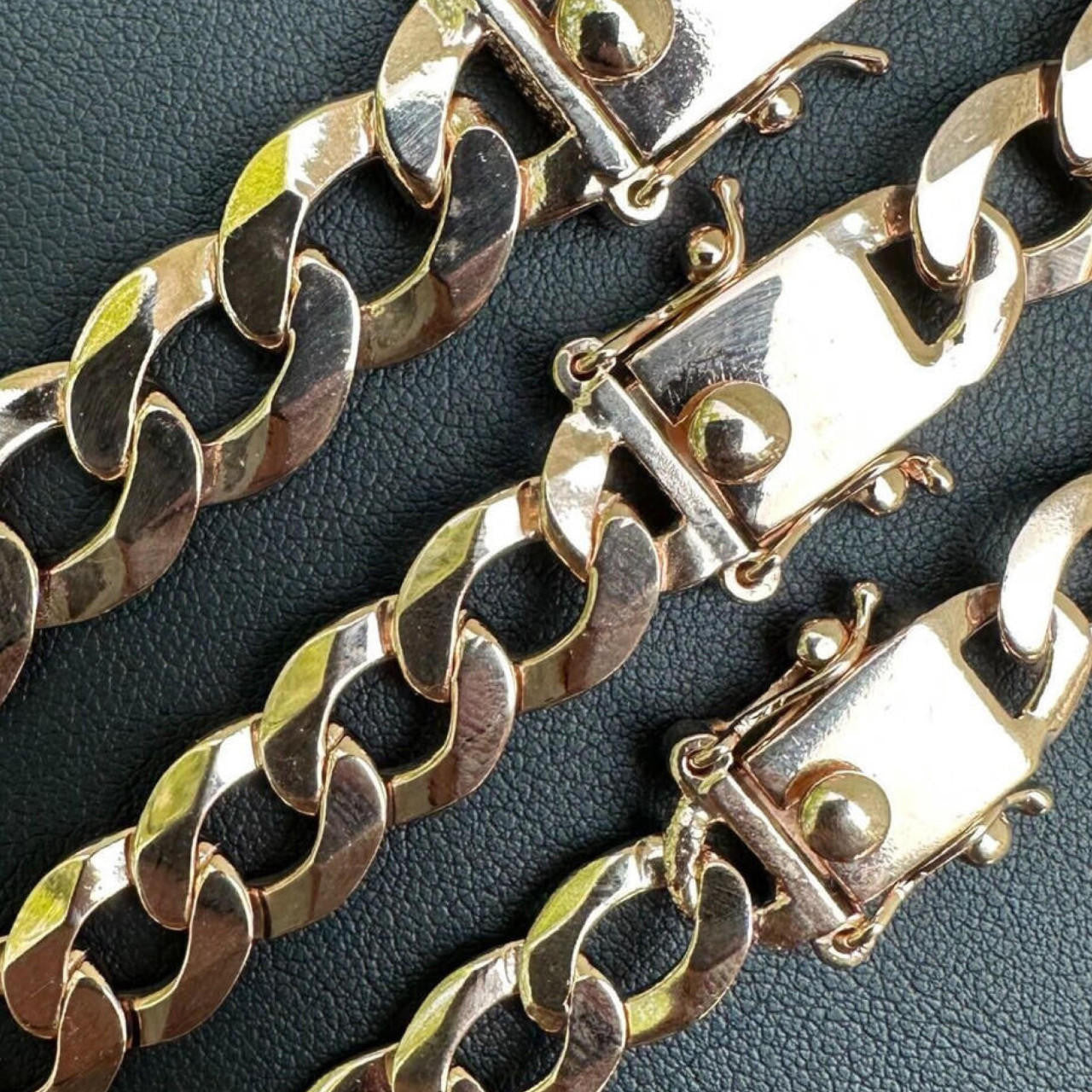 Curb Cuban Link Chain Necklace Or Bracelet W. Box Lock - 14k Rose Gold Vermeil 925 Sterling Silver - 7"-30" - 9.5mm-13mm