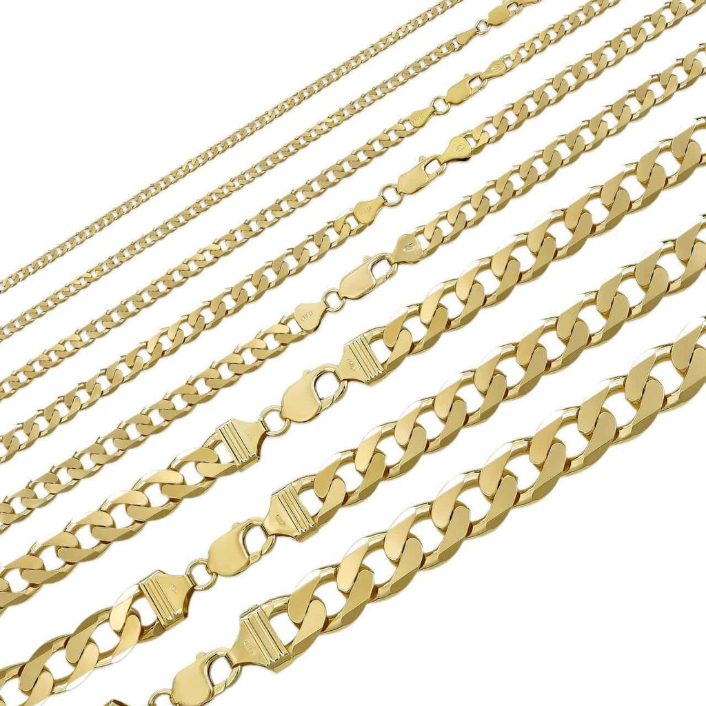 Curb Link Chain Necklace Or Bracelet - 14k Gold Vermeil 925 Silver - 7-30" - 2-16mm
