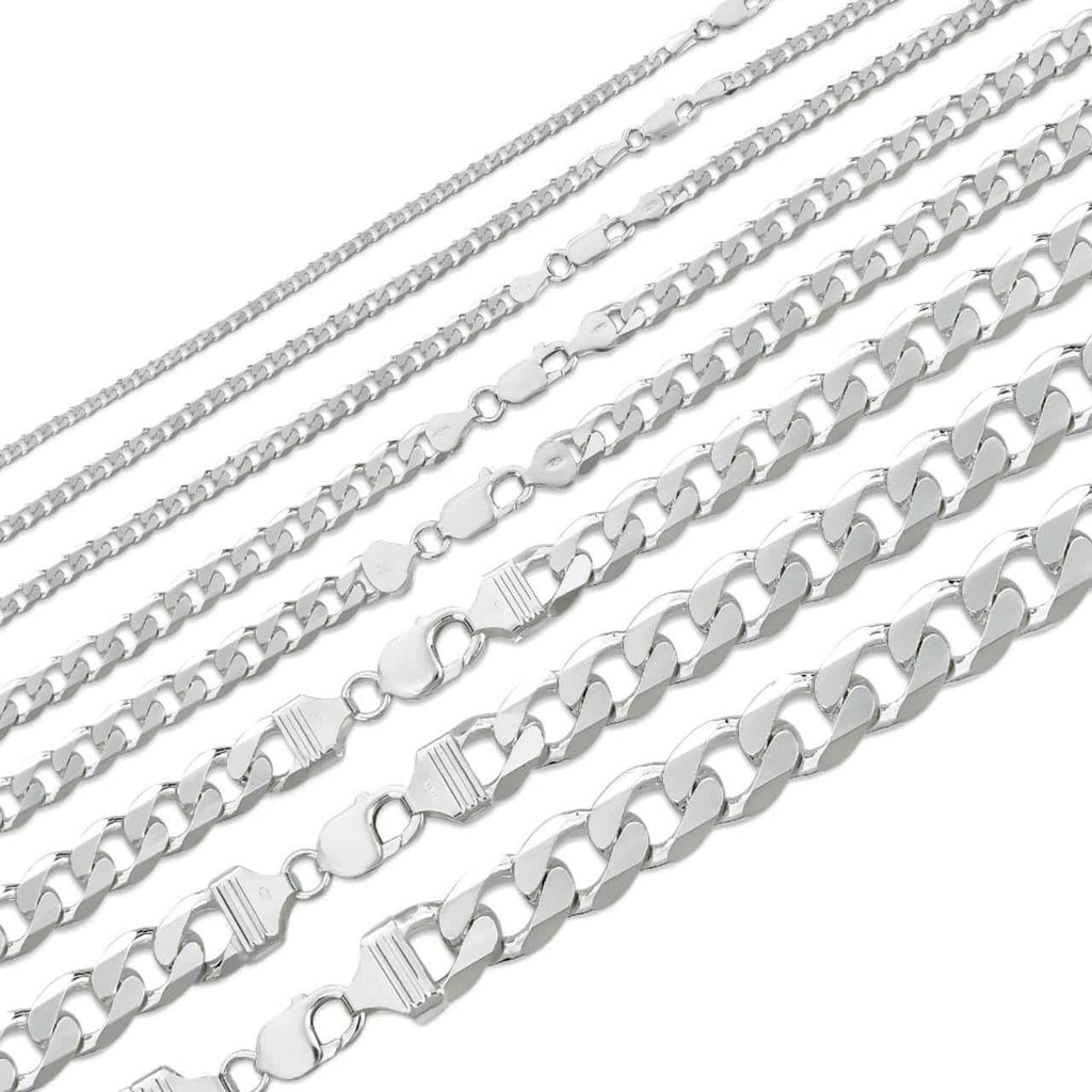 Curb Link Chain Necklace Or Bracelet - 925 Sterling Silver - 7-30" - 2-16mm