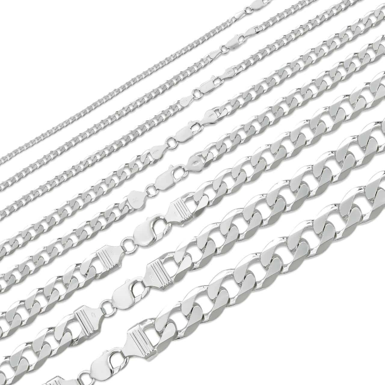 Curb Link Chain Necklace Or Bracelet - 925 Sterling Silver - 7-30" - 2-16mm