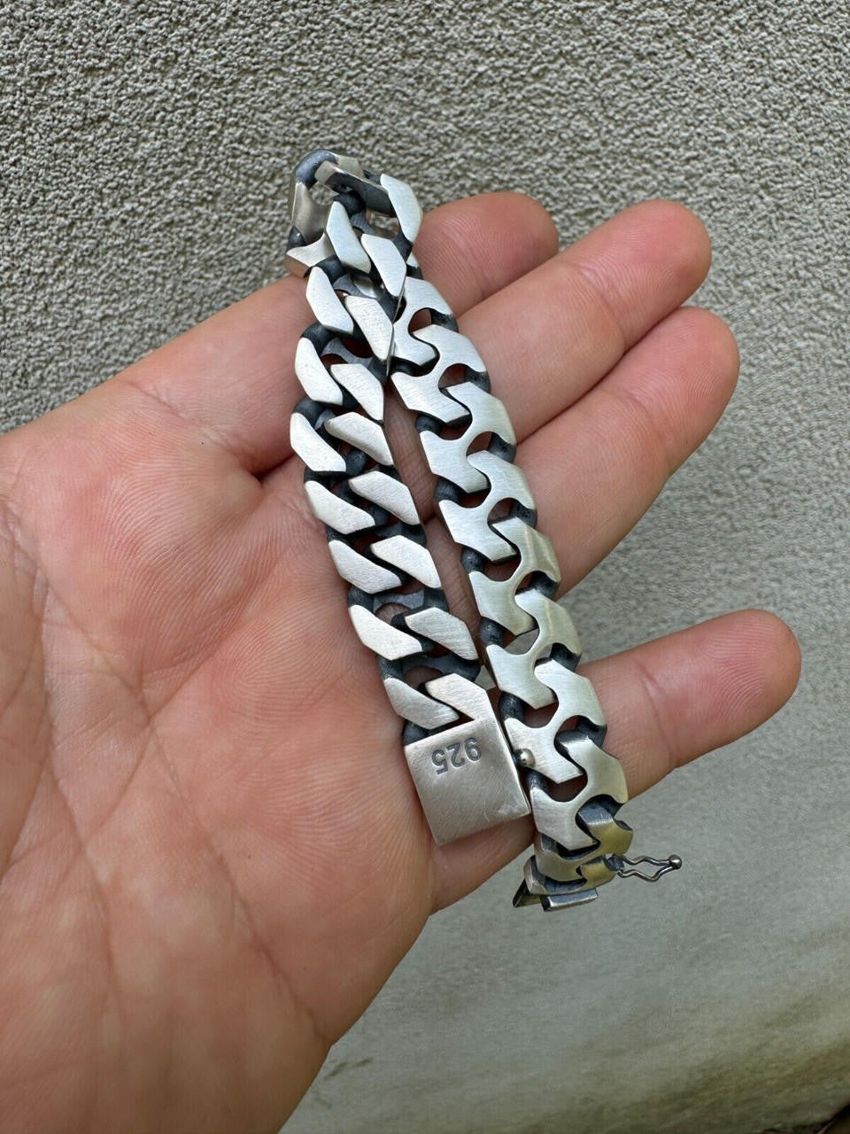 Miami Crazy Cuban Loco Bracelet - 925 Sterling Silver Oxidized Gunmetal - 7"-9" - 12mm