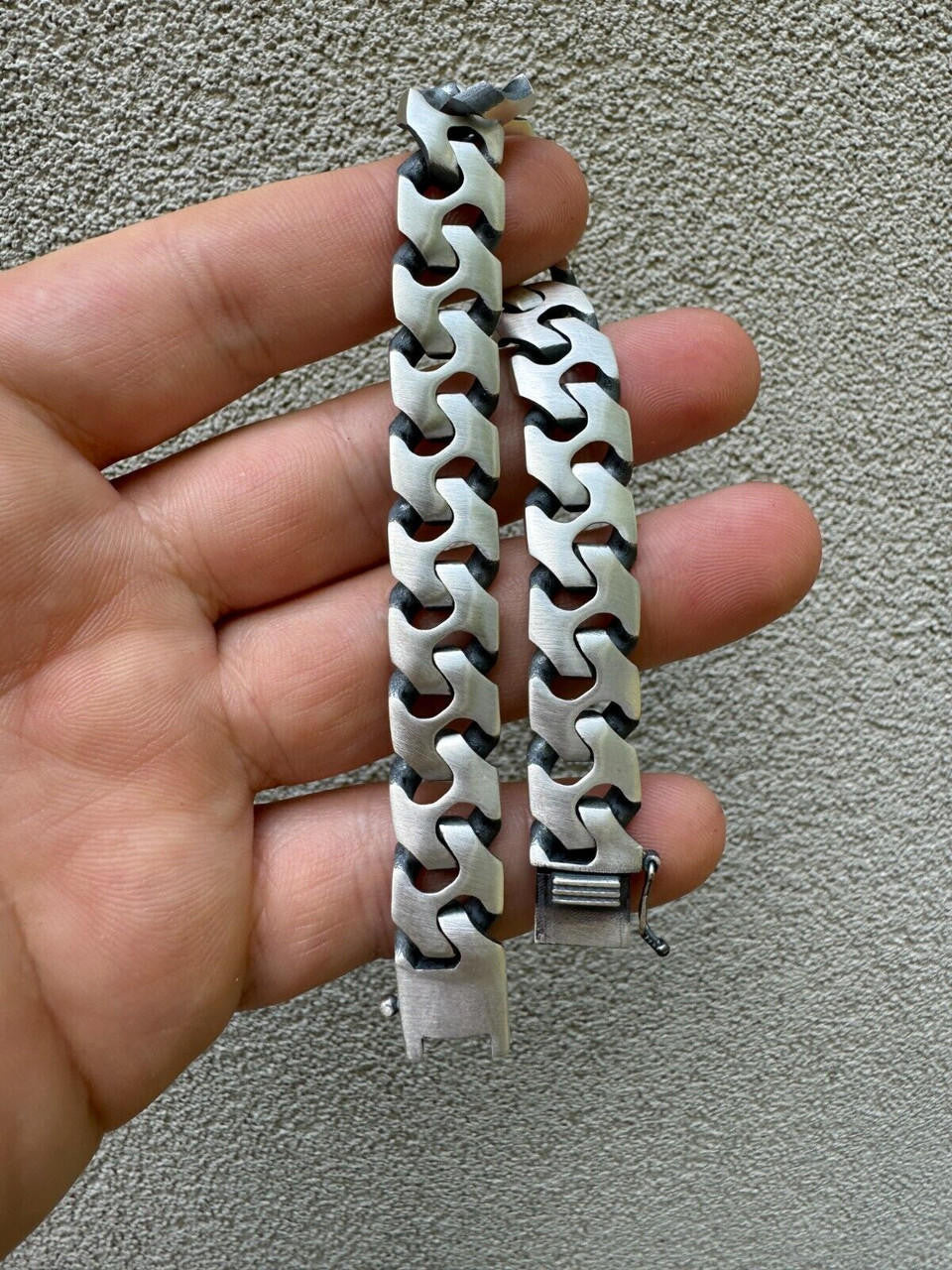 Miami Crazy Cuban Loco Bracelet - 925 Sterling Silver Oxidized Gunmetal - 7"-9" - 12mm
