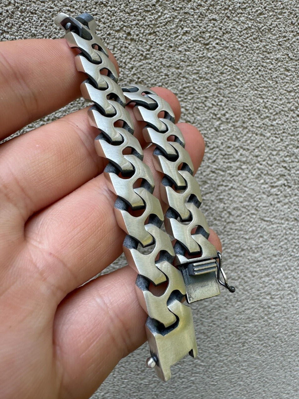 Miami Crazy Cuban Loco Bracelet - 925 Sterling Silver Oxidized Gunmetal - 7"-9" - 12mm