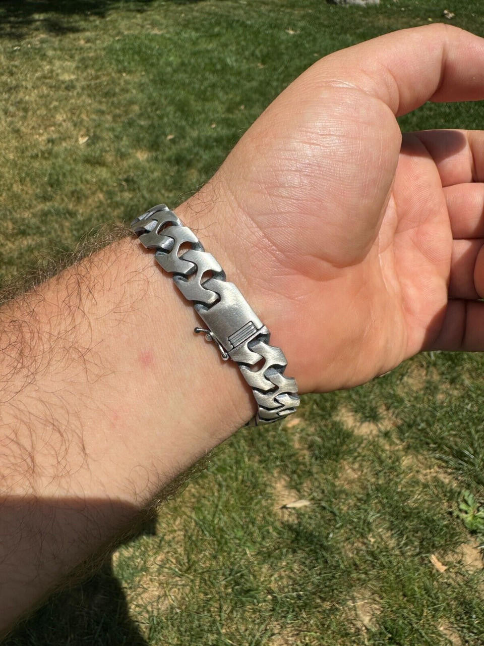 Miami Crazy Cuban Loco Bracelet - 925 Sterling Silver Oxidized Gunmetal - 7"-9" - 12mm