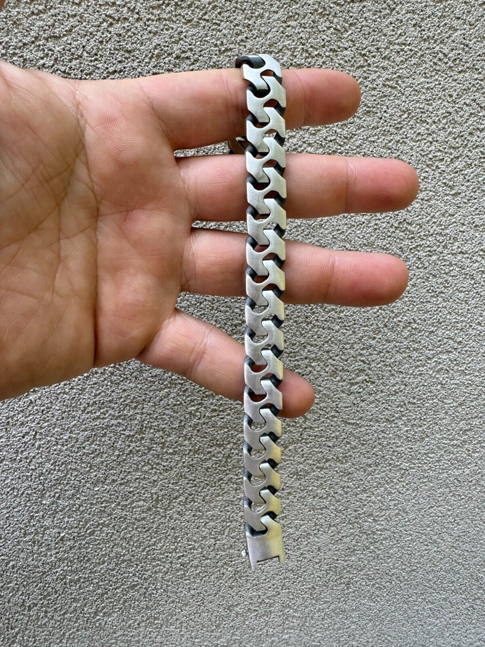 Miami Crazy Cuban Loco Bracelet - 925 Sterling Silver Oxidized Gunmetal - 7"-9" - 12mm