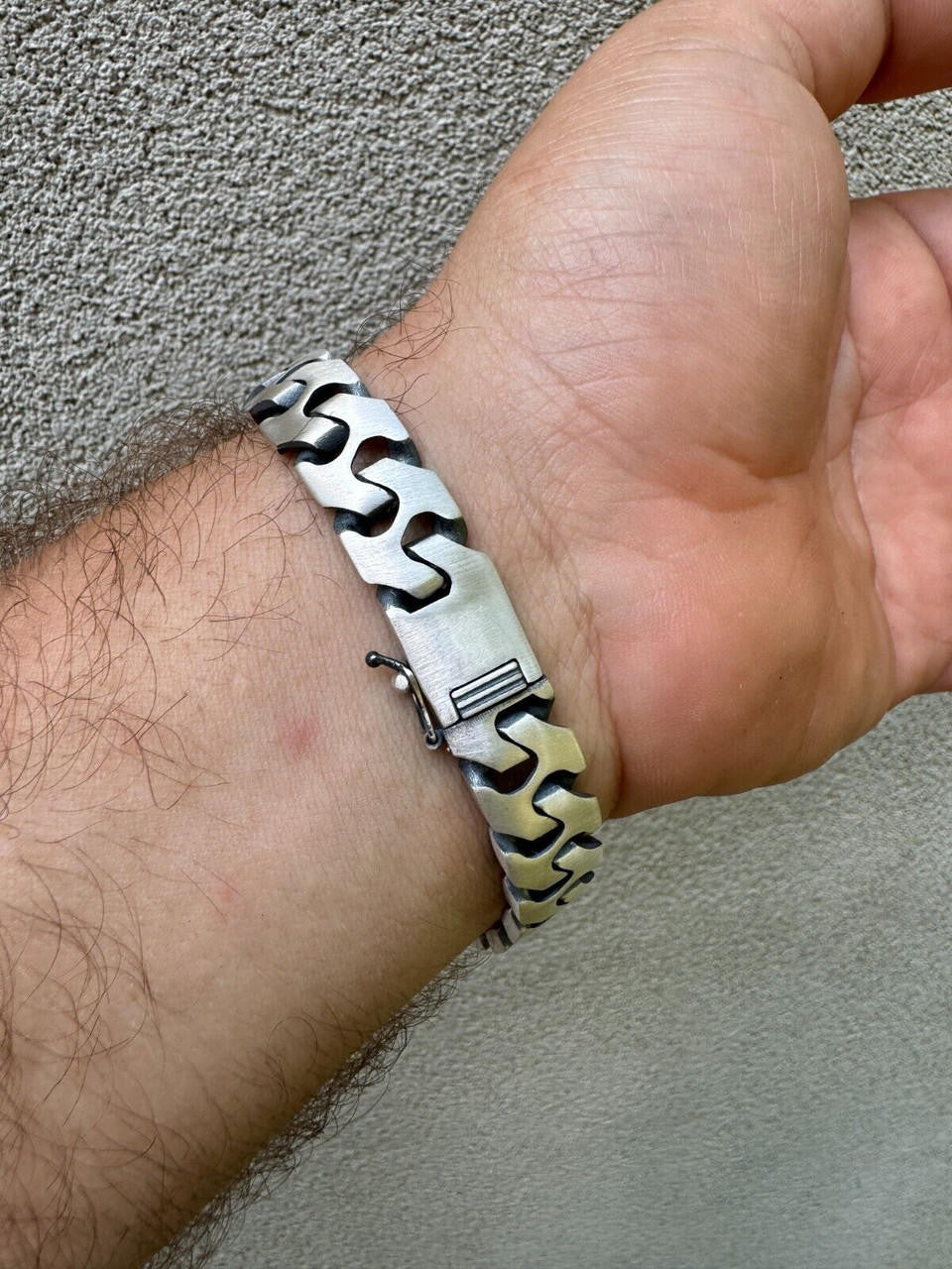 Miami Crazy Cuban Loco Bracelet - 925 Sterling Silver Oxidized Gunmetal - 7"-9" - 12mm