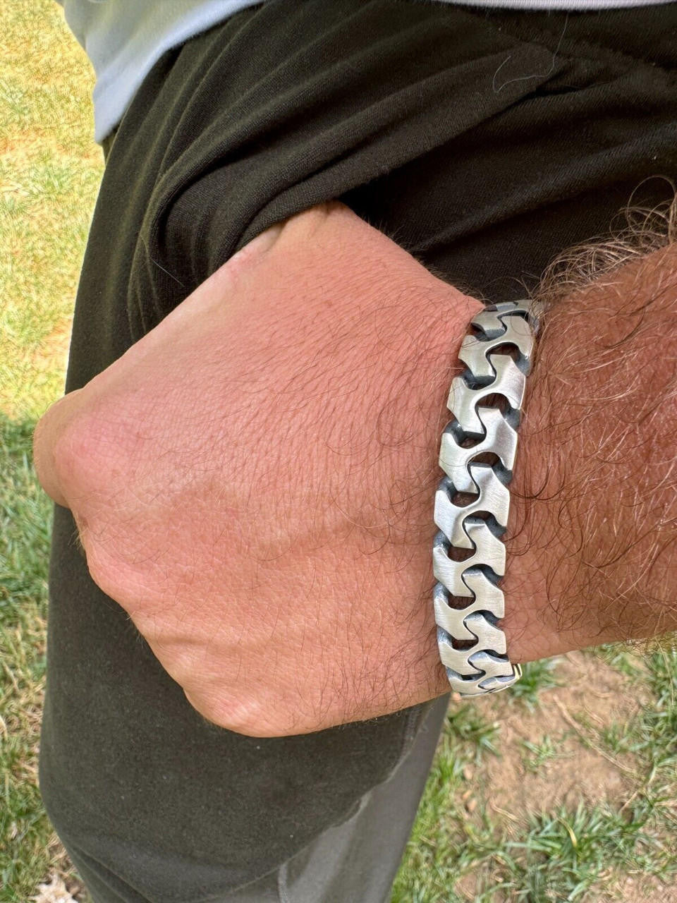 Miami Crazy Cuban Loco Bracelet - 925 Sterling Silver Oxidized Gunmetal - 7"-9" - 12mm