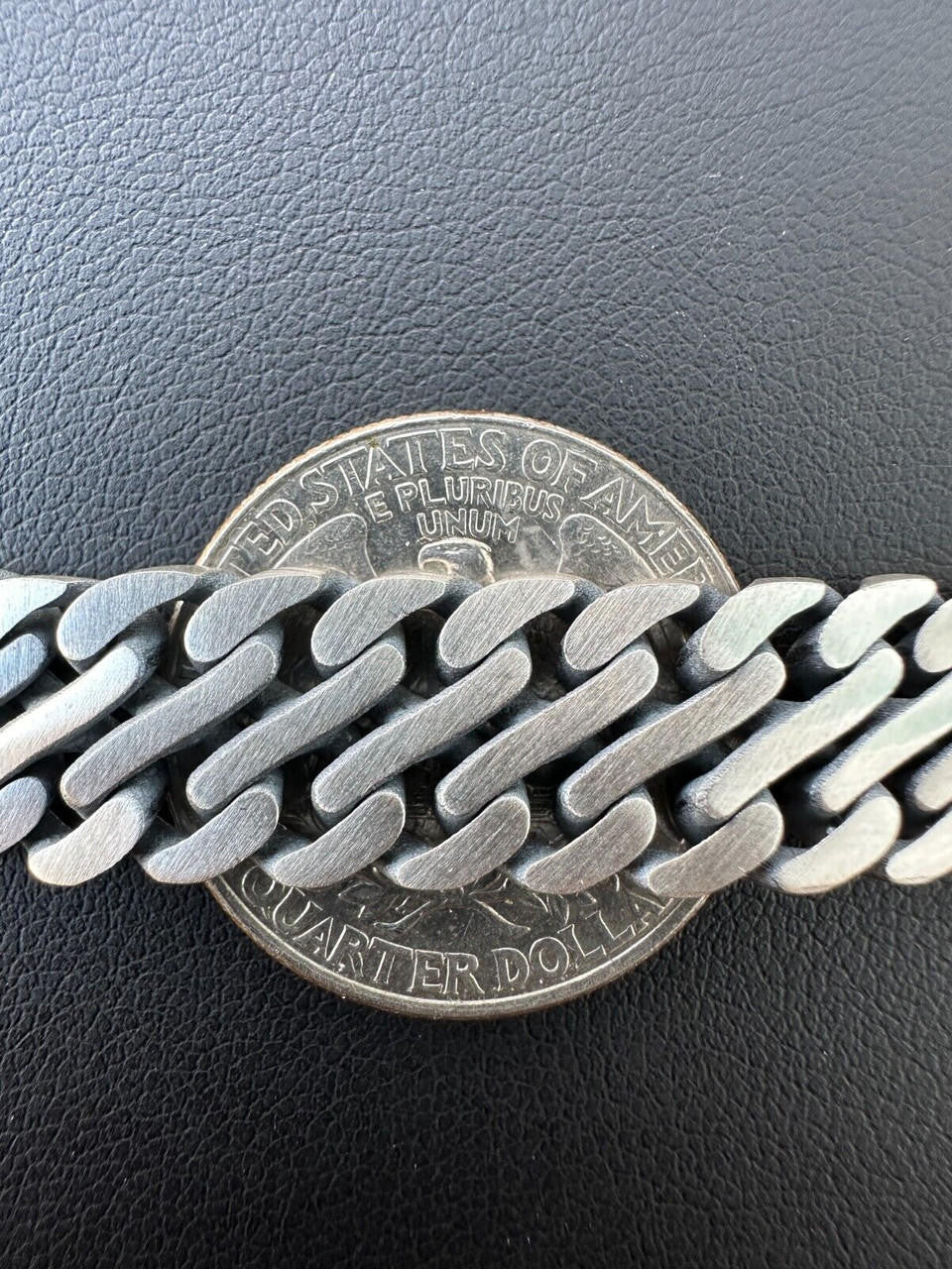 Double Open Figure 8 Miami Cuban Bracelet - 925 Sterling Silver Oxidized Gunmetal - 7"-9" - 12mm