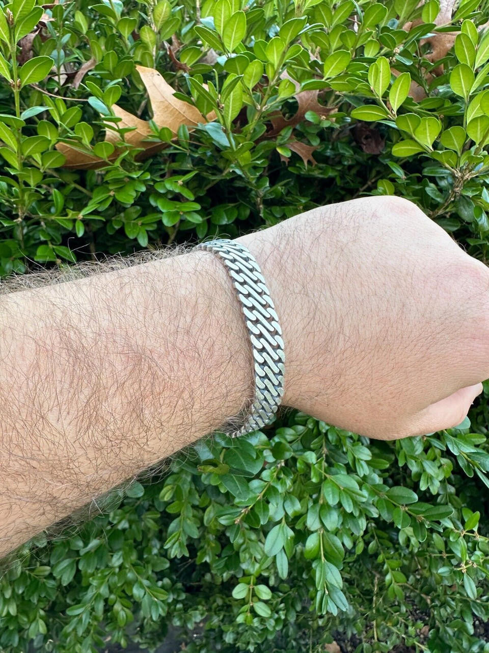 Double Open Figure 8 Miami Cuban Bracelet - 925 Sterling Silver Oxidized Gunmetal - 7"-9" - 12mm