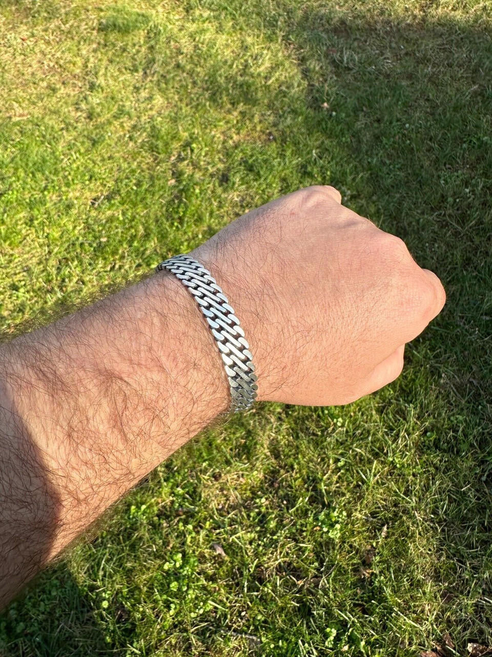 Double Open Figure 8 Miami Cuban Bracelet - 925 Sterling Silver Oxidized Gunmetal - 7"-9" - 12mm