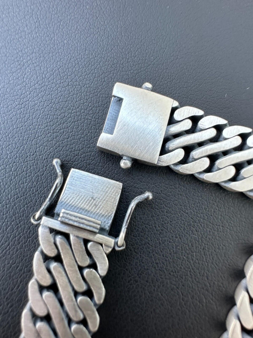 Double Open Figure 8 Miami Cuban Bracelet - 925 Sterling Silver Oxidized Gunmetal - 7"-9" - 12mm