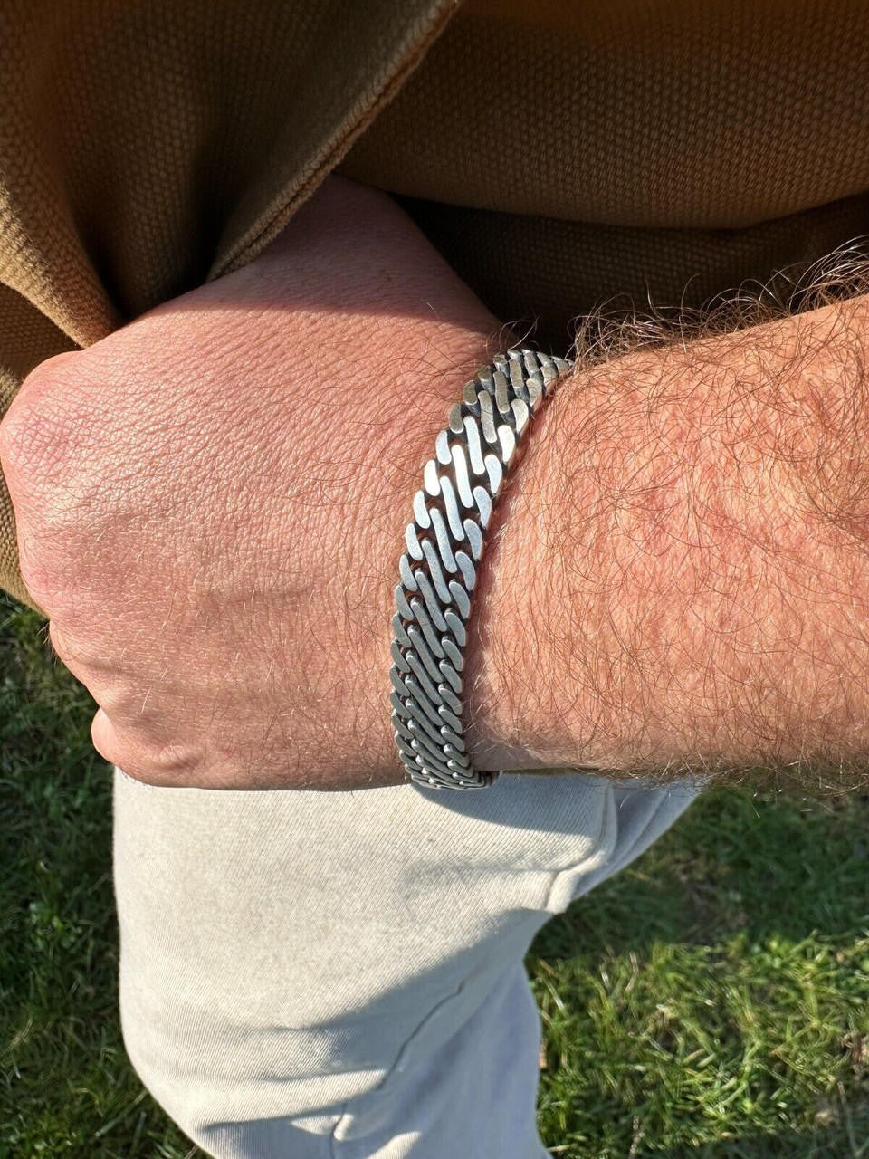 Double Open Figure 8 Miami Cuban Bracelet - 925 Sterling Silver Oxidized Gunmetal - 7"-9" - 12mm