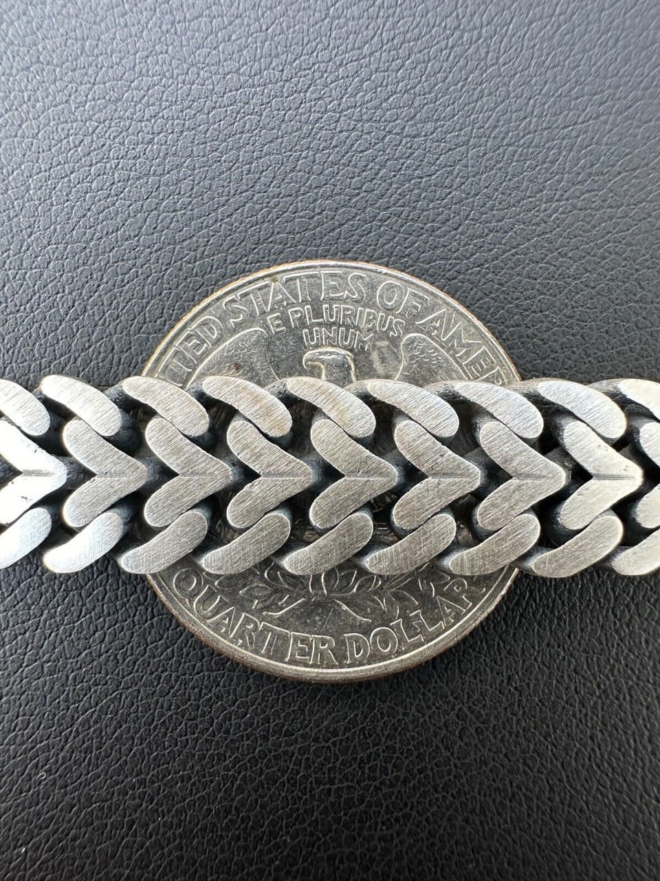 Double Open Figure 8 Franco Bracelet - 925 Sterling Silver Oxidized Gunmetal - 7"-9" - 12mm