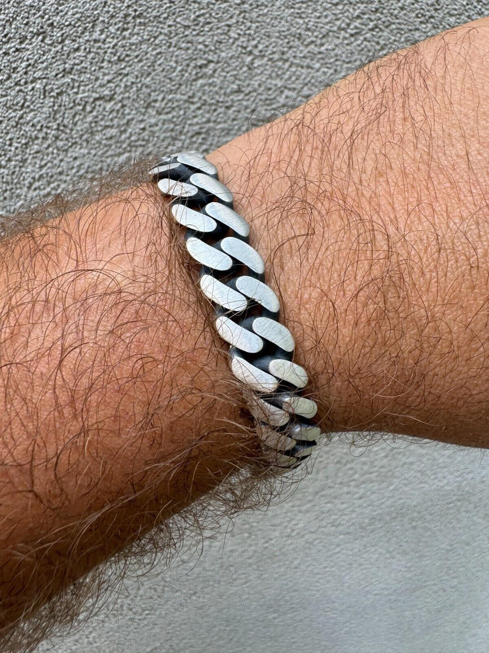 Miami Cuban Bracelet With Custom Eagle Sleek Clasp - 925 Sterling Silver Oxidized Gunmetal - 7"-9" - 12mm