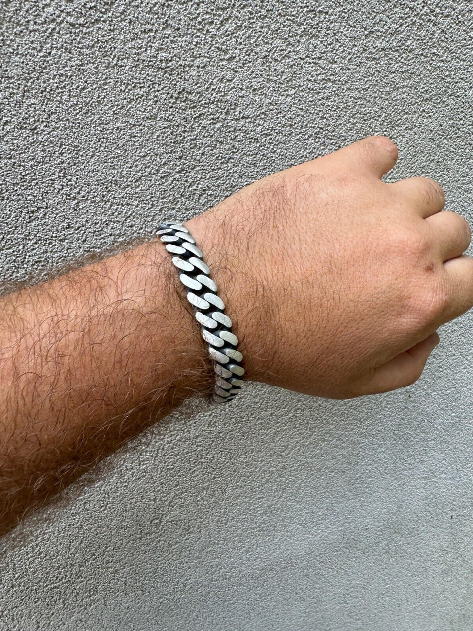 Miami Cuban Bracelet With Custom Eagle Sleek Clasp - 925 Sterling Silver Oxidized Gunmetal - 7"-9" - 12mm