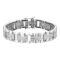 Custom Hermes Presidential Link Bracelet Iced Out CZ Stones - 925 Silver - 12mm - 7.5"-8.5"