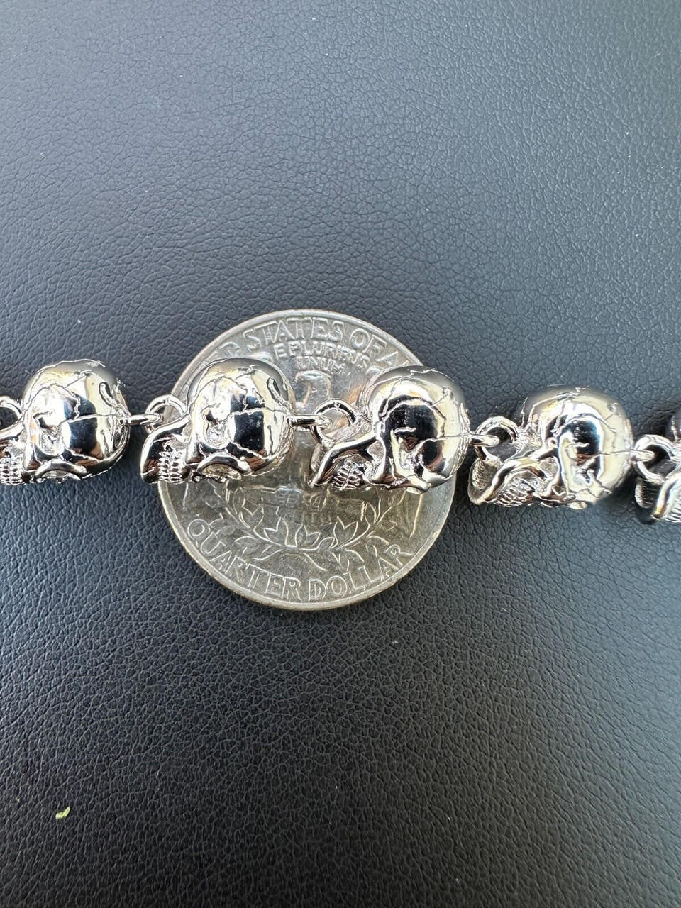MOISSANITE Custom Skull Link Death Bracelet - 925 Silver - 9.5mm - 7.5"-8.5"