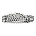 Double Open Figure 8 Franco Bracelet - 925 Sterling Silver Oxidized Gunmetal - 7"-9" - 12mm
