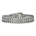 Double Open Figure 8 Miami Cuban Bracelet - 925 Sterling Silver Oxidized Gunmetal - 7"-9" - 12mm
