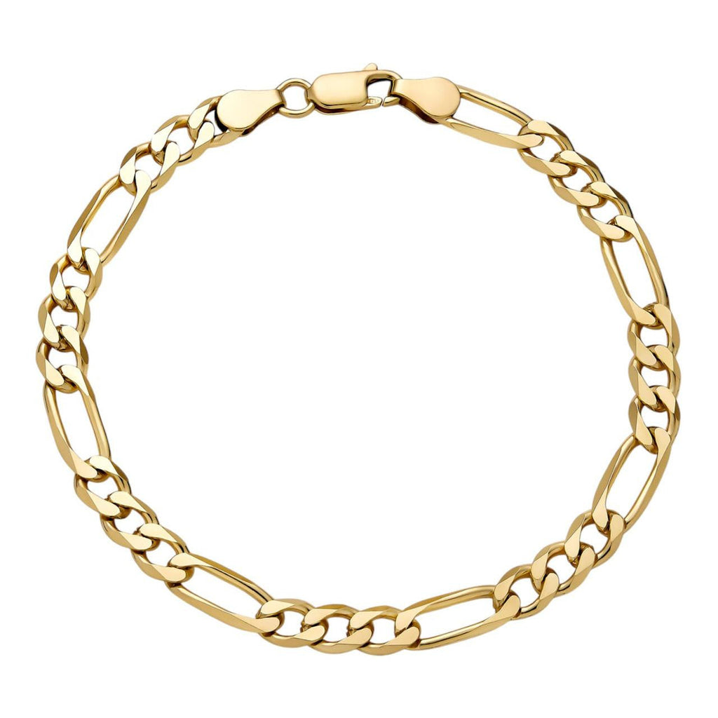 Figaro Link Bracelet - 14k Gold Vermeil 925 Sterling Silver - 6"-9" - 2.5mm-16mm