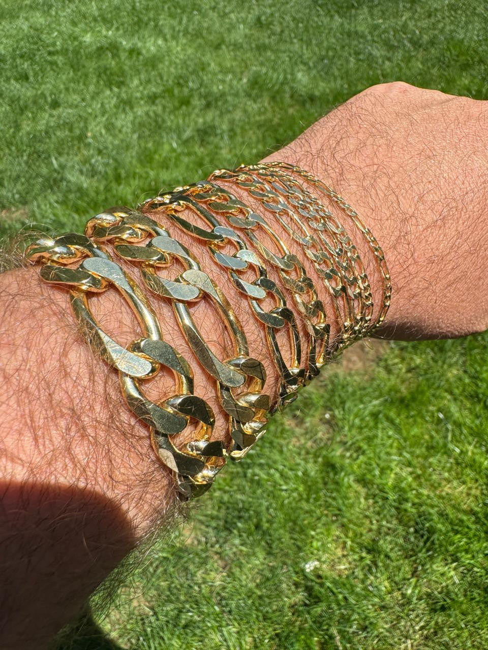 Figaro Link Chain Necklace Or Bracelet - 14k Gold Vermeil 925 Sterling Silver - 6"-30" - 2.5mm-16mm