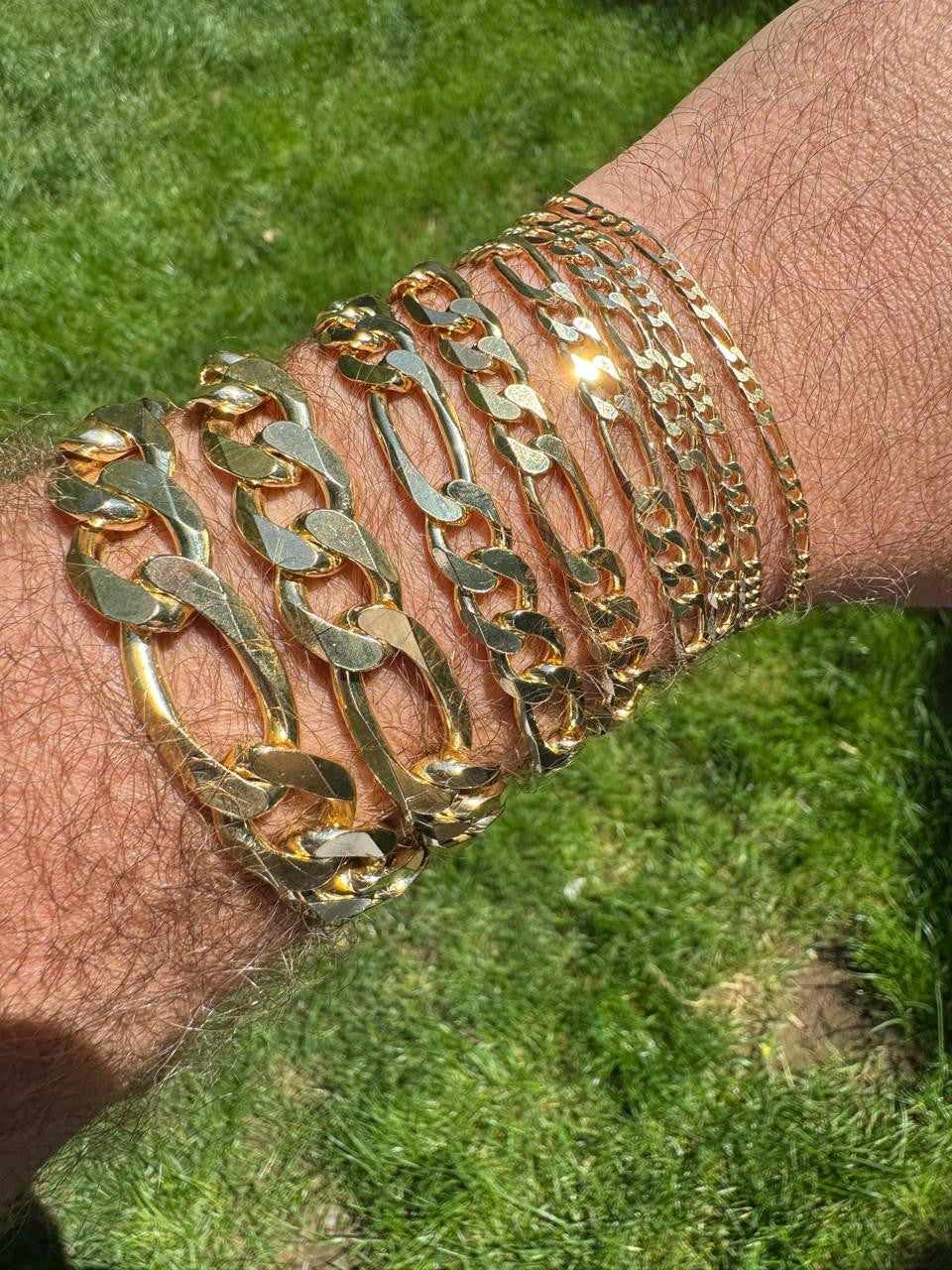 Figaro Link Chain Necklace Or Bracelet - 14k Gold Vermeil 925 Sterling Silver - 6"-30" - 2.5mm-16mm