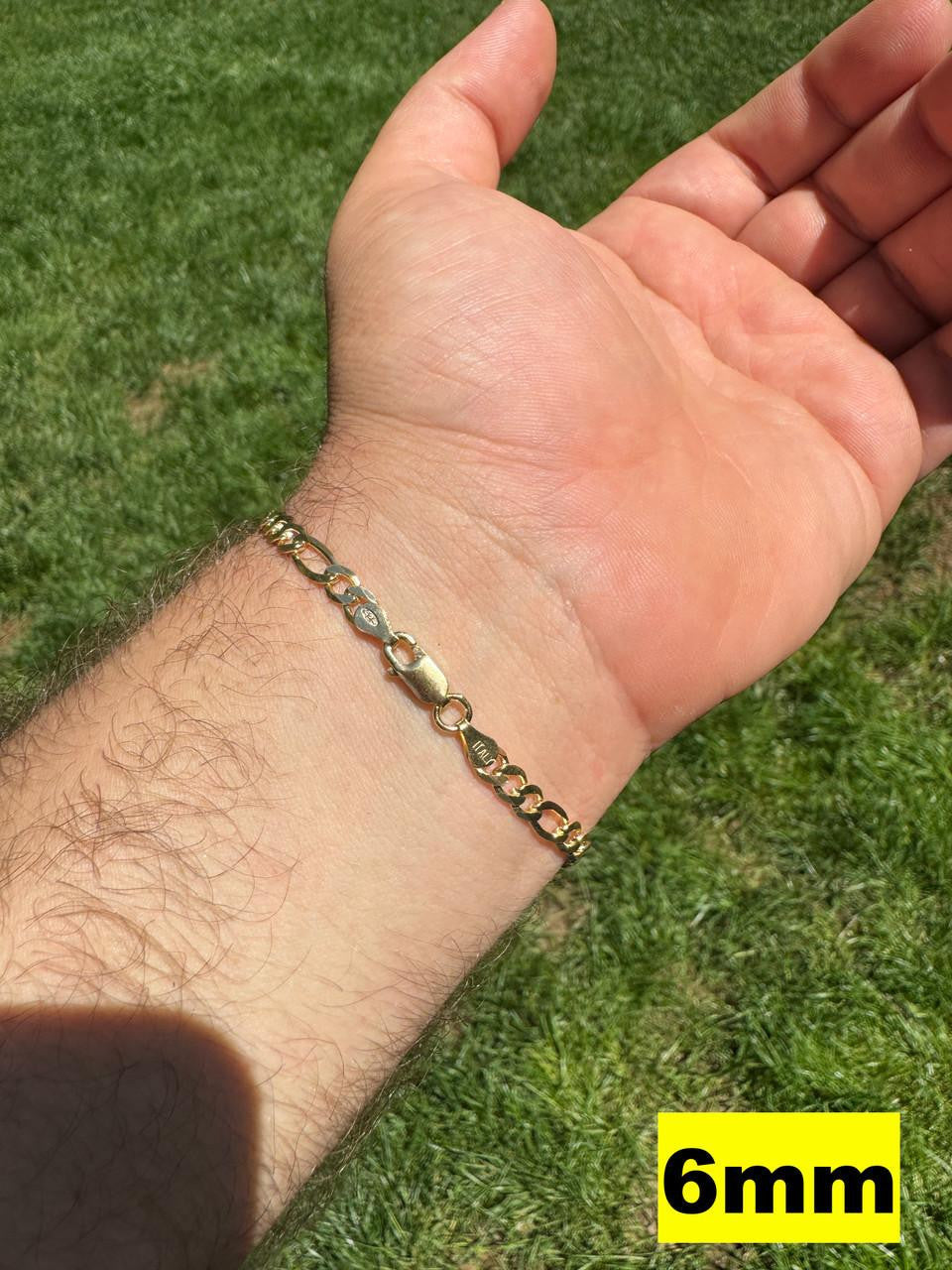 Figaro Link Chain Necklace Or Bracelet - 14k Gold Vermeil 925 Sterling Silver - 6"-30" - 2.5mm-16mm