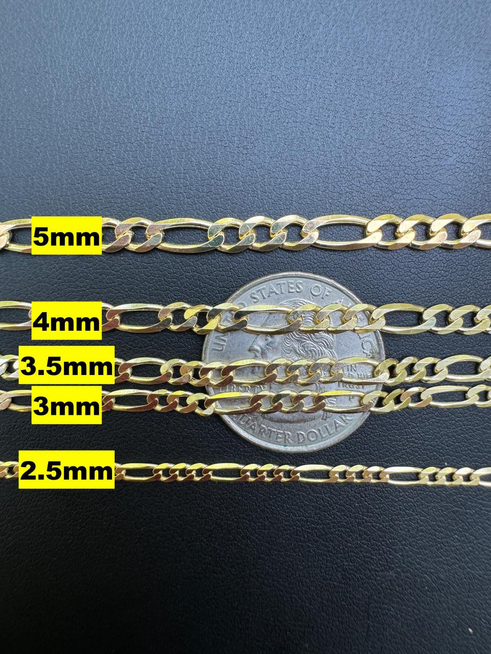 Figaro Link Chain Necklace Or Bracelet - 14k Gold Vermeil 925 Sterling Silver - 6"-30" - 2.5mm-16mm