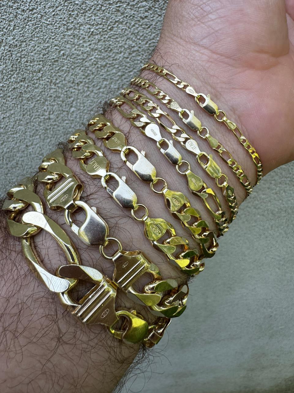 Figaro Link Chain Necklace Or Bracelet - 14k Gold Vermeil 925 Sterling Silver - 6"-30" - 2.5mm-16mm