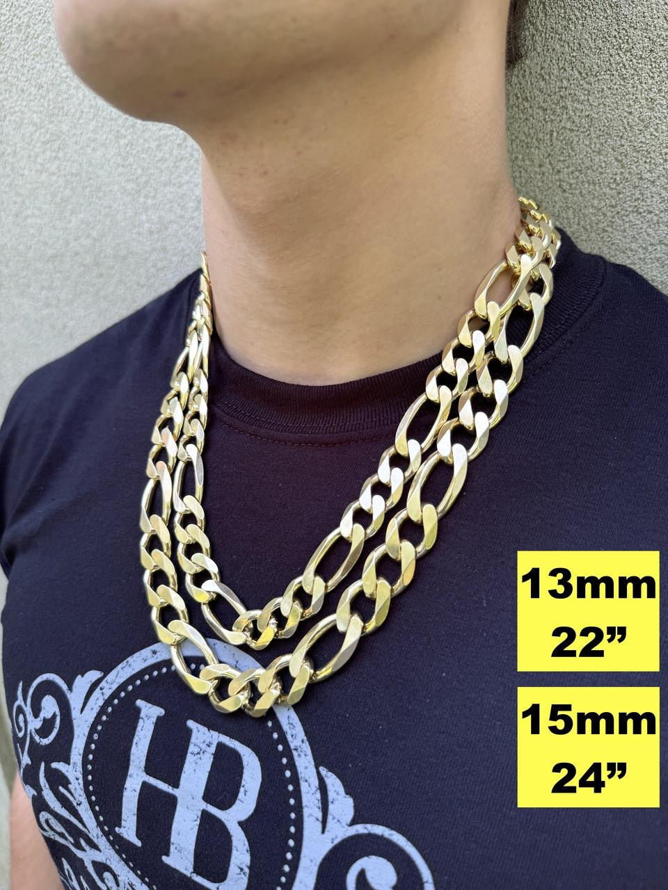 Figaro Link Chain Necklace Or Bracelet - 14k Gold Vermeil 925 Sterling Silver - 6"-30" - 2.5mm-16mm