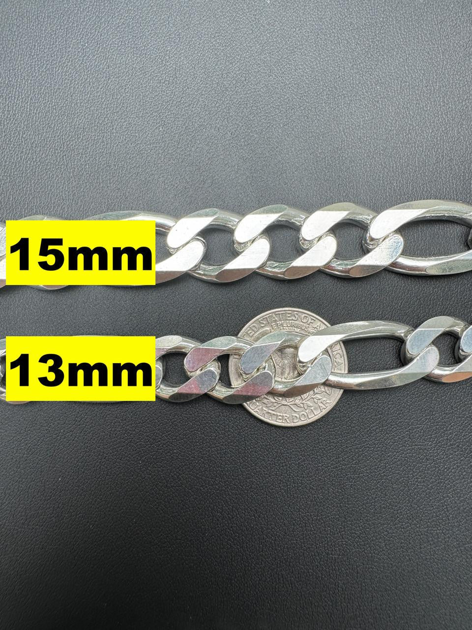 Figaro Link Chain Necklace Or Bracelet - 925 Sterling Silver - 6"-30" - 2.5mm-15mm