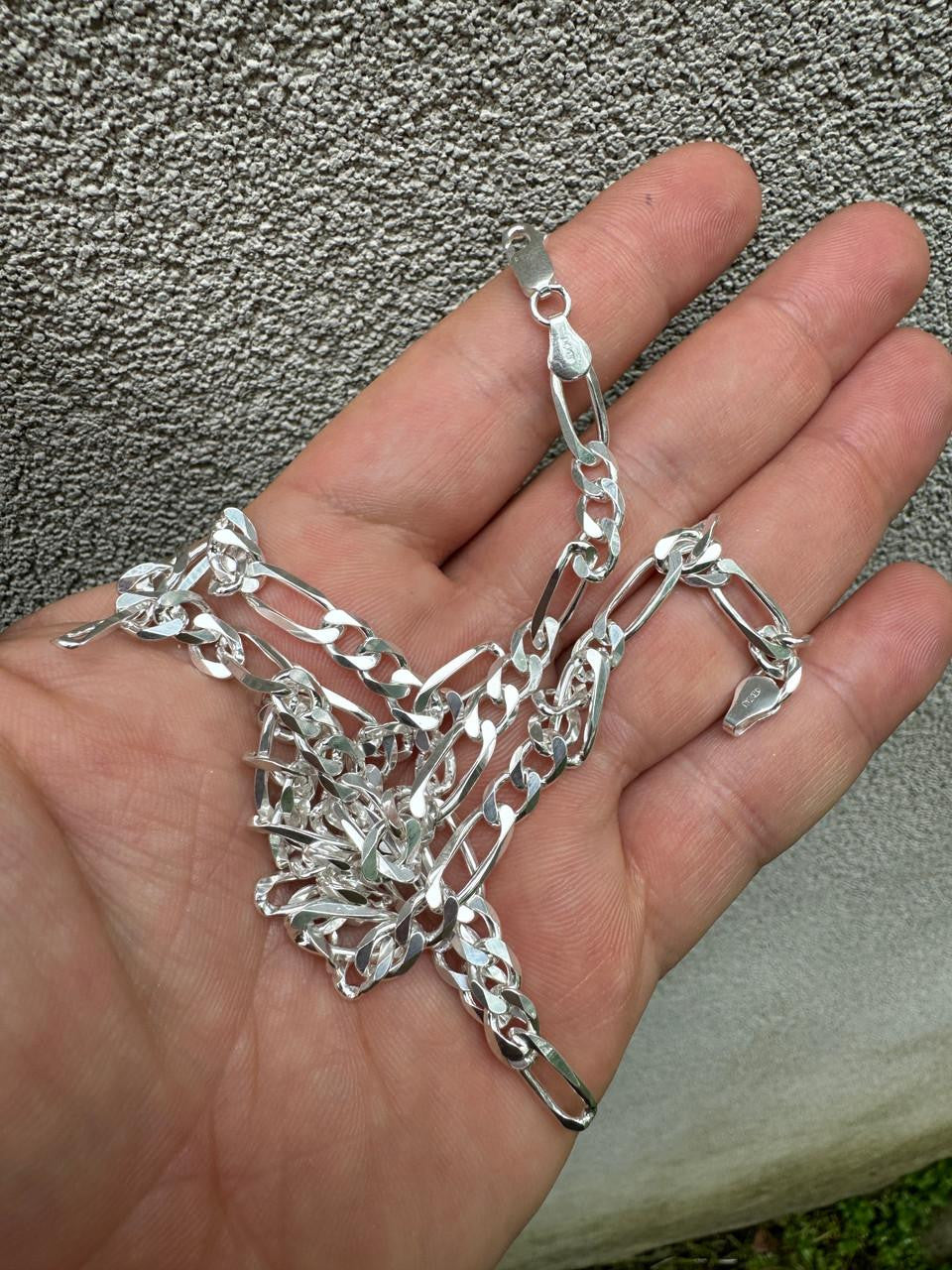 Figaro Link Chain Necklace Or Bracelet - 925 Sterling Silver - 6"-30" - 2.5mm-15mm