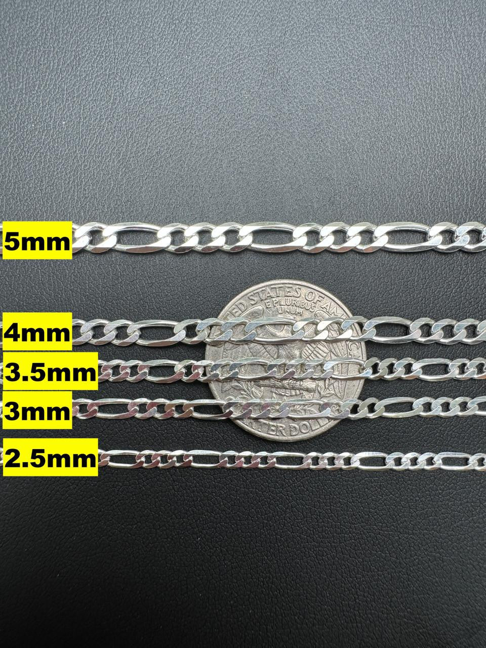 Figaro Link Chain Necklace Or Bracelet - 925 Sterling Silver - 6"-30" - 2.5mm-15mm