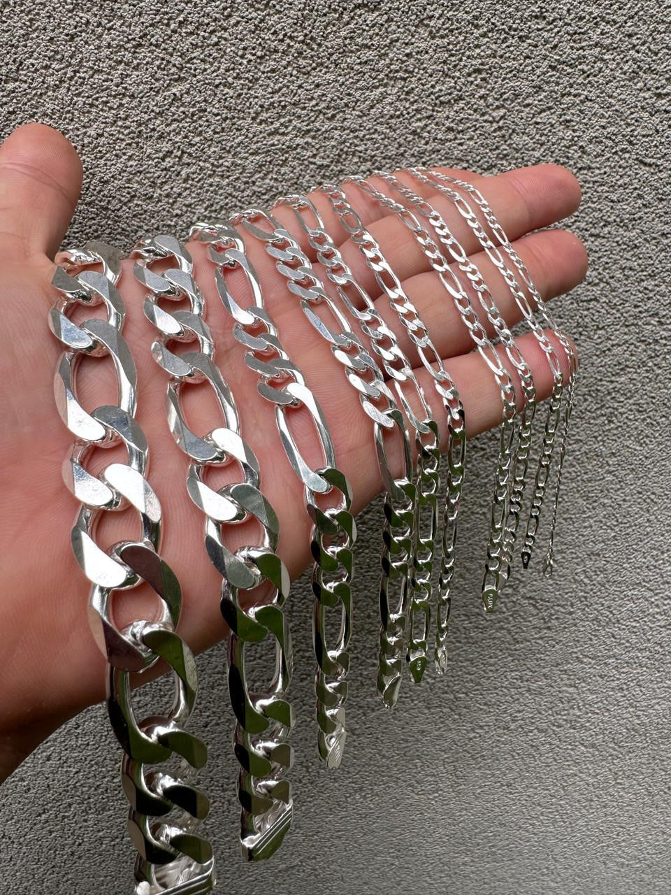 Figaro Link Chain Necklace Or Bracelet - 925 Sterling Silver - 6"-30" - 2.5mm-15mm